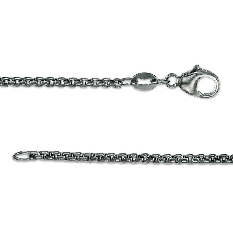 Main Image 4 of Men's Black Spinel Cross Pendant in Sterling Silver with Black Rhodium - 24"