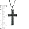 Thumbnail Image 4 of Men's Black Spinel Cross Pendant in Sterling Silver with Black Rhodium - 24"