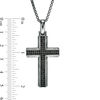 Thumbnail Image 5 of Men's Black Spinel Cross Pendant in Sterling Silver with Black Rhodium - 24"