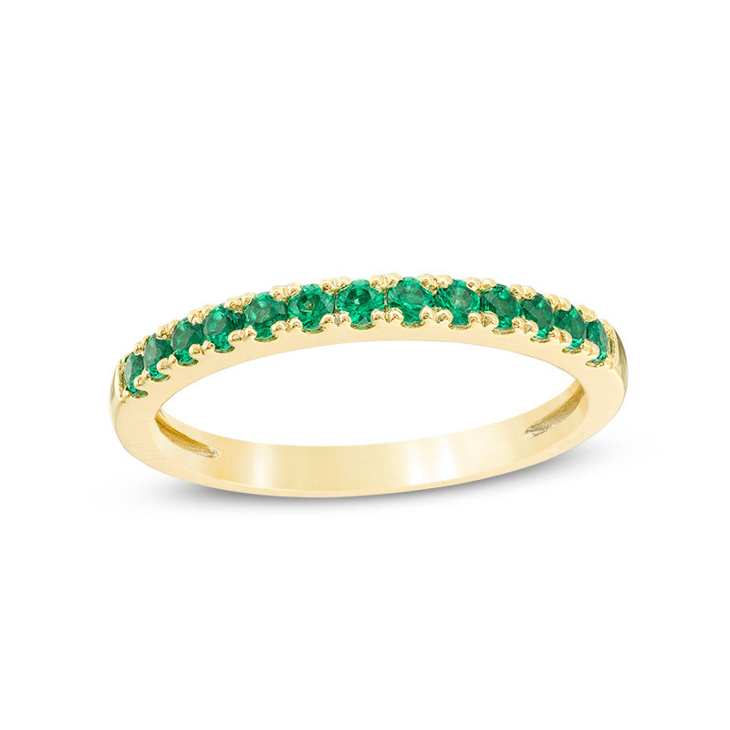 Main Image 1 of Emerald Stackable Band in 10K Gold