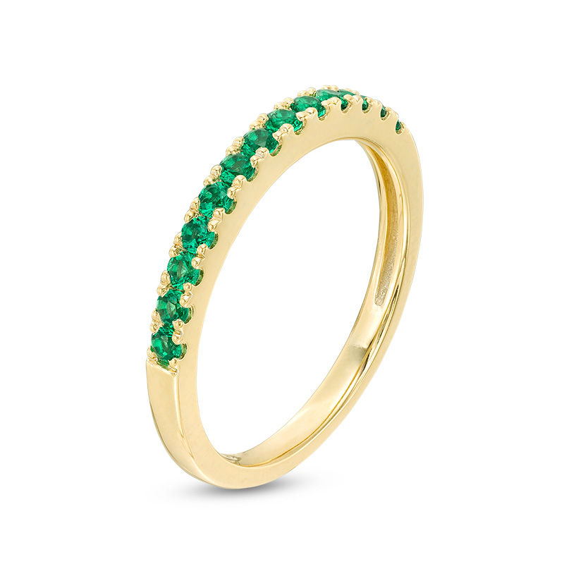 Main Image 2 of Emerald Stackable Band in 10K Gold