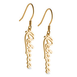 Personalized Earrings Custom Zales Name Drop Earrings In Sterling Silver With 18k Gold Plate 1