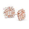 Thumbnail Image 1 of 1/2 CT. T.W. Baguette and Round Diamond Pinwheel Stud Earrings in 10K Rose Gold