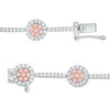 Thumbnail Image 1 of 2 CT. T.W. Certified Pink and White Diamond Frame Bracelet in 14K Two-Tone Gold (Fancy/I2)