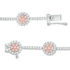 Thumbnail Image 2 of 2 CT. T.W. Certified Pink and White Diamond Frame Bracelet in 14K Two-Tone Gold (Fancy/I2)