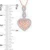 Thumbnail Image 2 of 3/4 CT. T.W. Certified Pink and White Composite Diamond Heart Frame Twist Pendant in 14K Rose Gold (Fancy/I2)