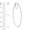 Thumbnail Image 1 of 1/2 CT. T.W. Baguette and Round Diamond Alternating Hoop Earrings in 10K White Gold