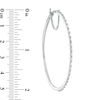 Thumbnail Image 2 of 1/2 CT. T.W. Baguette and Round Diamond Alternating Hoop Earrings in 10K White Gold