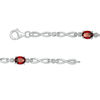 Thumbnail Image 2 of Oval Lab-Created Garnet Infinity Link Bracelet in Sterling Silver - 7.5"