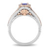 Thumbnail Image 2 of Enchanted Disney Ariel Oval Tanzanite and 3/4 CT. T.W. Diamond Double Frame Engagement Ring in 14K Two-Tone Gold