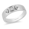 Thumbnail Image 0 of Enchanted Disney Men's 1/4 CT. Square-Cut Diamond Solitaire Crown Wedding Band in 14K White Gold