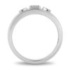 Thumbnail Image 2 of Enchanted Disney Men's 1/4 CT. Square-Cut Diamond Solitaire Crown Wedding Band in 14K White Gold