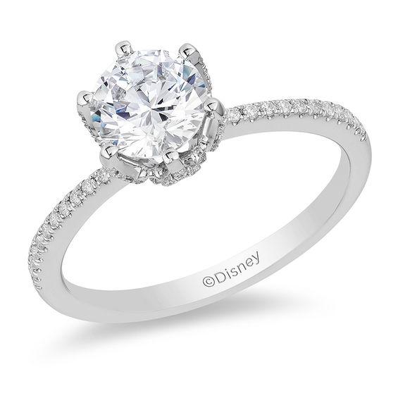 Enchanted Disney Elsa 1-1/4 CT. T.w. Diamond Snowflake Engagement Ring in 14K White Gold