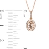 Thumbnail Image 2 of Oval Morganite and 1/10 CT. T.W. Diamond Frame Pendant in 10K Rose Gold