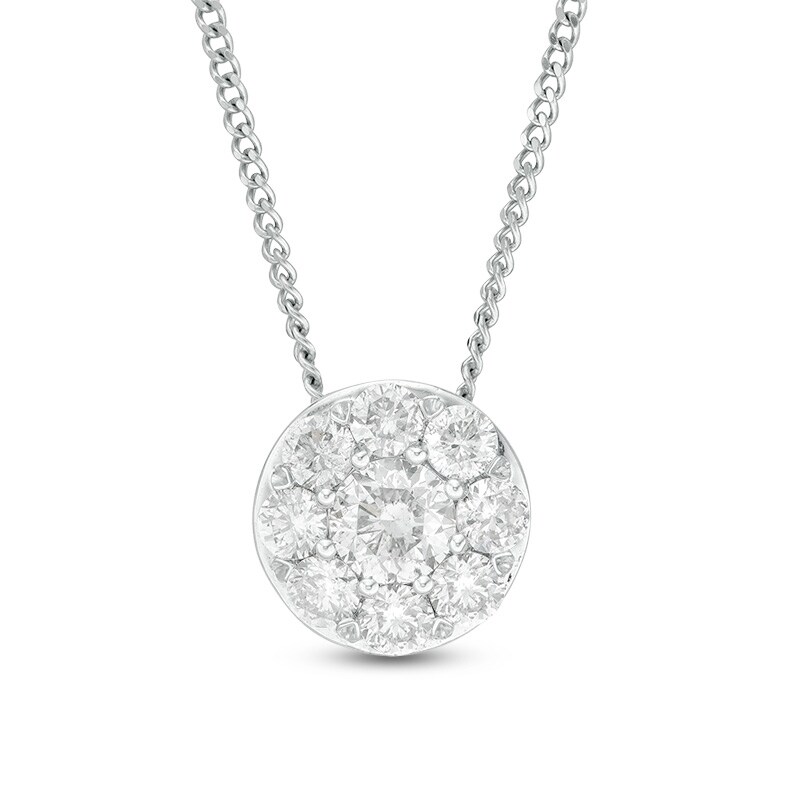 Main Image 1 of 1/2 CT. T.W. Diamond Frame Pendant in 14K White Gold