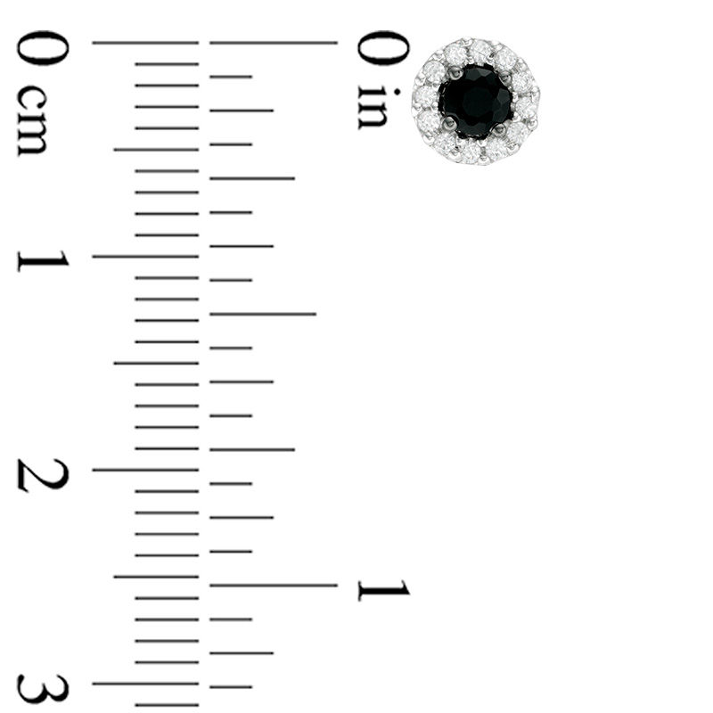 Main Image 2 of 1/2 CT. T.W. Enhanced Black and White Diamond Frame Stud Earrings in 10K Rose Gold