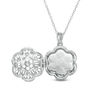 Thumbnail Image 1 of 1/8 CT. T.W. Diamond Filigree Flower Vintage-Style Locket in Sterling Silver