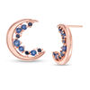 Thumbnail Image 0 of Blue Sapphire Crescent Moon Stud Earrings in 10K Rose Gold