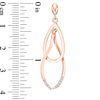 Thumbnail Image 2 of 1/10 CT. T.W. Diamond Interlocking Teardrop-Shaped Drop Earrings in 10K Rose Gold