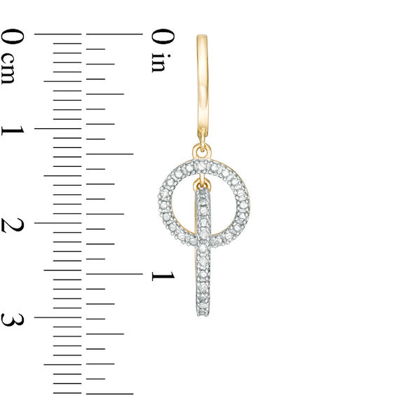 1/10 CT. T.w. Diamond Interlocking Circles Drop Earrings in 10K Gold