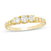 Thumbnail Image 1 of 1/2 CT. T.W. Certified Diamond Three Stone Engagement Ring in 14K Gold (I/I3)