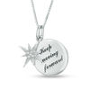 Thumbnail Image 1 of Diamond Accent Positivity Message Disc and Eight-Point Star Pendant in Sterling Silver