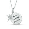 Thumbnail Image 0 of Diamond Accent Positivity Message Disc and Eight-Point Star Pendant in Sterling Silver