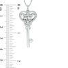 Thumbnail Image 2 of 1/8 CT. T.W. Diamond Love Message Disc and Heart-Top Key Pendant in Sterling Silver