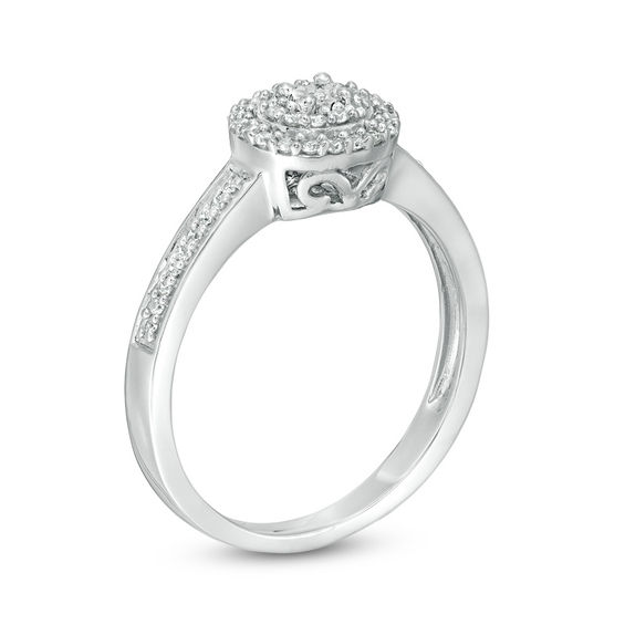 1/5 CT. T.w. Diamond Double Frame Promise Ring in Sterling Silver