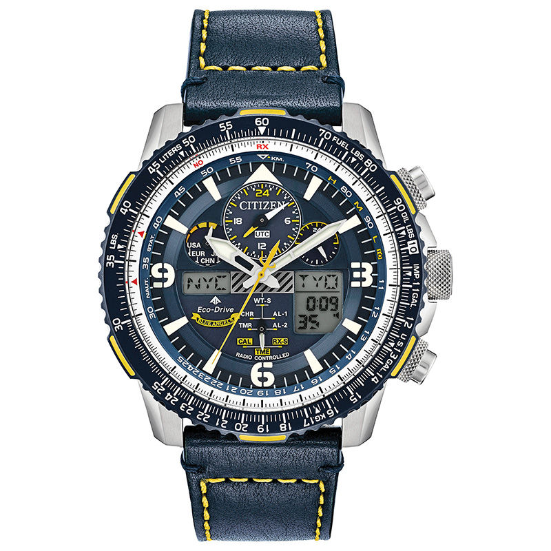 Main Image 1 of Men's Citizen Eco-Drive® Promaster Blue Angels Skyhawk A-T Chronograph Strap Watch with Blue Dial (Model: JY8078-01L)