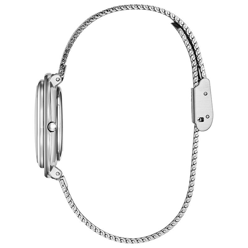 Main Image 2 of Ladies' Citizen Eco-Drive® L Ambiluna Diamond Accent Mesh Watch with Mother-of-Pearl Dial (Model: EM0640-58D)