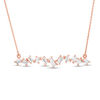Thumbnail Image 1 of 1/4 CT. T.W. Baguette Diamond Zig-Zag Bar Necklace in 10K Rose Gold - 16"