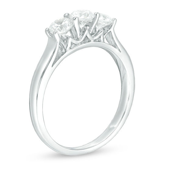 1 CT. T.w. Diamond Past Present FutureÂ® Engagement Ring in 14K White Gold