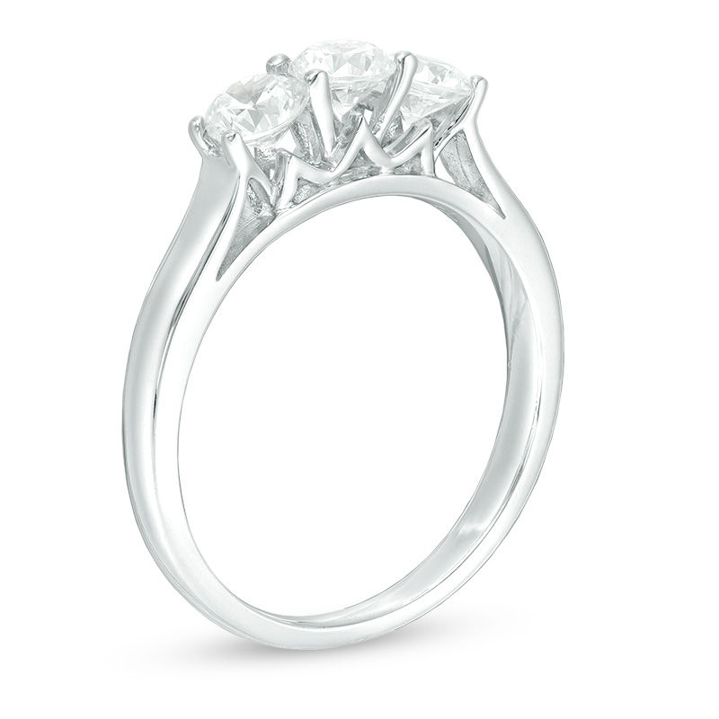 Main Image 3 of 1 CT. T.W. Diamond Past Present Future® Engagement Ring in 14K White Gold