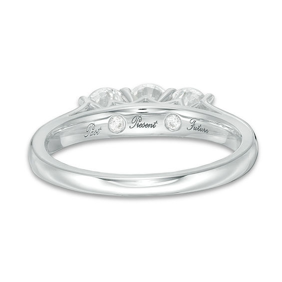 1 CT. T.w. Diamond Past Present FutureÂ® Engagement Ring in 14K White Gold