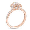 Thumbnail Image 2 of 1 CT. T.W. Oval Diamond Double Frame Art Deco Engagement Ring in 14K Rose Gold