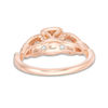 Thumbnail Image 4 of 1 CT. T.W. Certified Emerald-Cut Diamond Past Present Future® Frame Twist Engagement Ring in 14K Rose Gold (I/SI2)