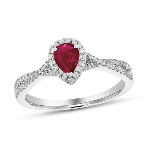 Zales | Jewelry | Zales Natural Marquise Cut Ruby Ct Diamond Ring 14k Gold  Floral Design | Poshmark