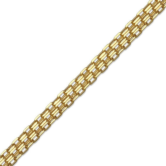 4.05mm Bismark Chain Bracelet in Hollow 10K Gold - 7.25"