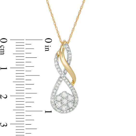 1/2 CT. T.w. Composite Diamond Flame Pendant in 10K Gold