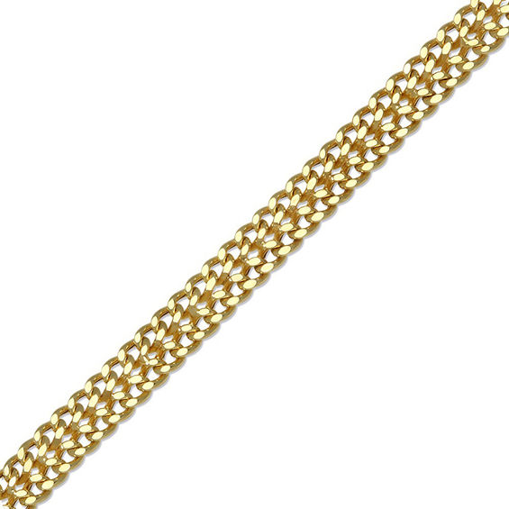 5.45mm Double Row Curb Chain Bracelet in Hollow 10K Gold - 7.25"