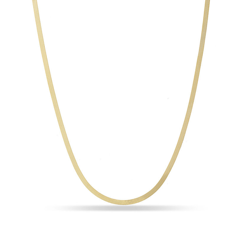 Ladies' 2.7mm Herringbone Chain Necklace in 14K Gold - 16"