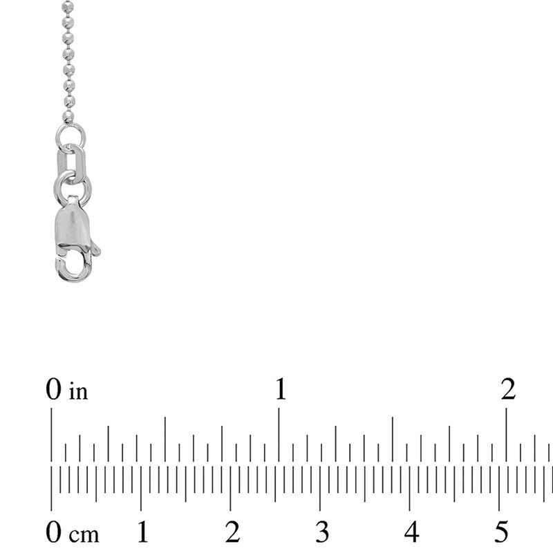 Ladies' 1.15mm Diamond-Cut Bead Chain Necklace in 14K White Gold - 16"