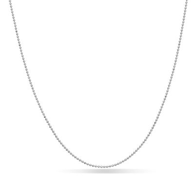 Sterling Silver Polished 1.15mm Diamond Cut Beaded Chain Necklace Length 24 Inch 
