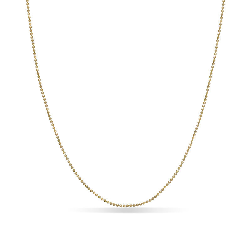 Ladies' 1.15mm Diamond-Cut Bead Chain Necklace in 14K Gold - 18"