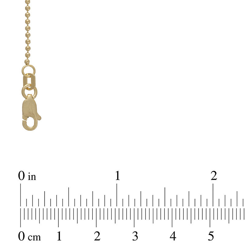 Main Image 2 of Ladies' 1.15mm Diamond-Cut Bead Chain Necklace in 14K Gold - 18&quot;