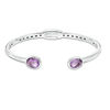 Thumbnail Image 0 of Bezel-Set Oval Amethyst Cuff in Sterling Silver