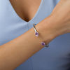 Thumbnail Image 1 of Bezel-Set Oval Amethyst Cuff in Sterling Silver