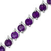 Thumbnail Image 0 of 4.0mm Amethyst "S" Tennis Bracelet in Sterling Silver - 7.25"