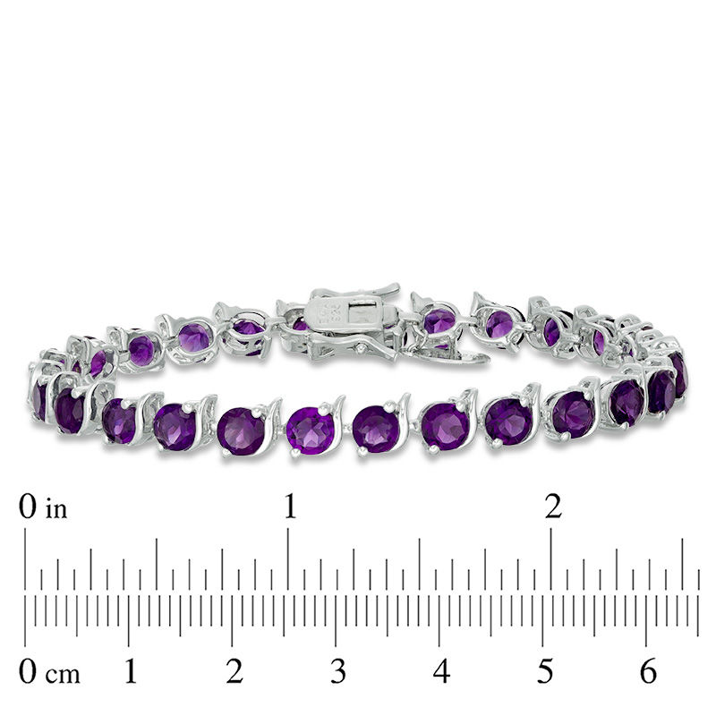 4.0mm Amethyst "S" Tennis Bracelet in Sterling Silver - 7.25"